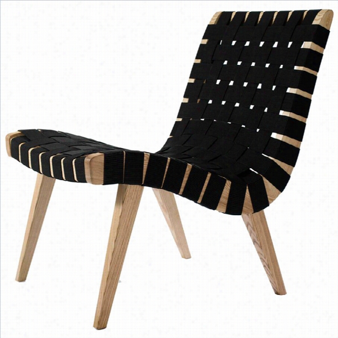 Aeon Fabric Interlace  Lounge Chair In Blacck