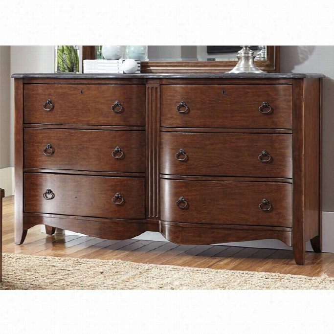 Ashley Balinder 6 Drawer Dresser In Medium Brown