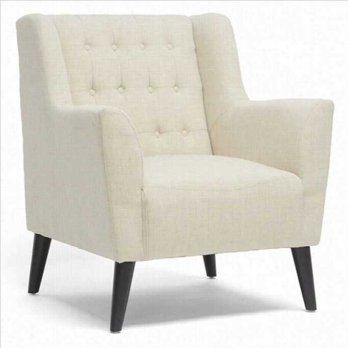 Baxton Studio Berwick Fabric Tufted Arm  Chair I Beige