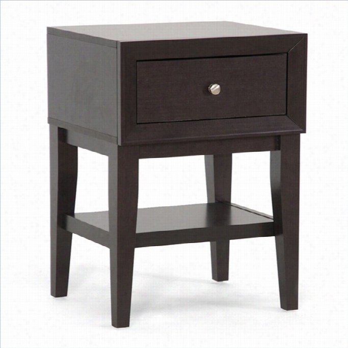 Baxton Studio Gaston Accent Table And Nghtstand In Dark Brown