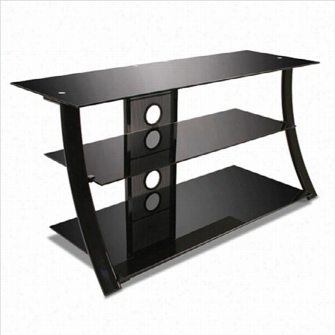 Bel Lo 44 High Gloss Black Flat Pabel Tv Stand In Black