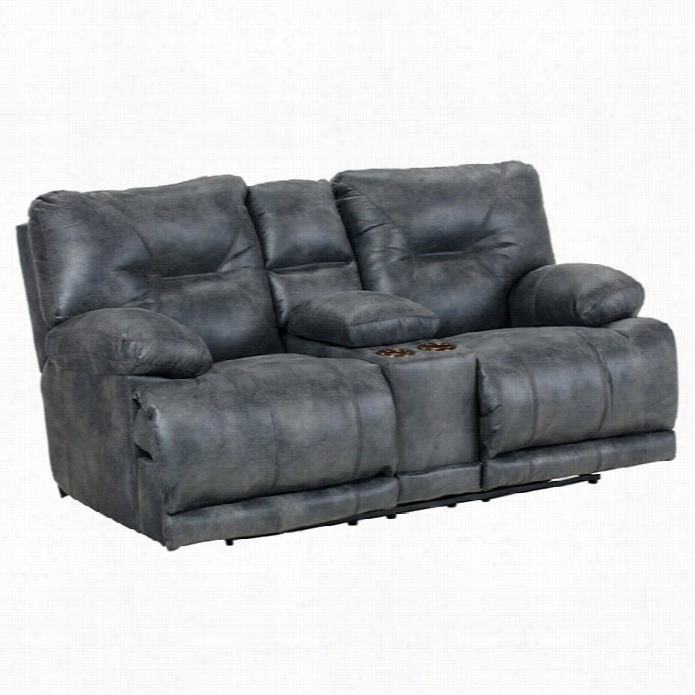 Catnapper Oyager Lay Flat Recliningc Onsole Loveseat In Slate