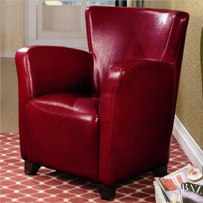 Coaster Accent Faux Leather Club Chair In Red