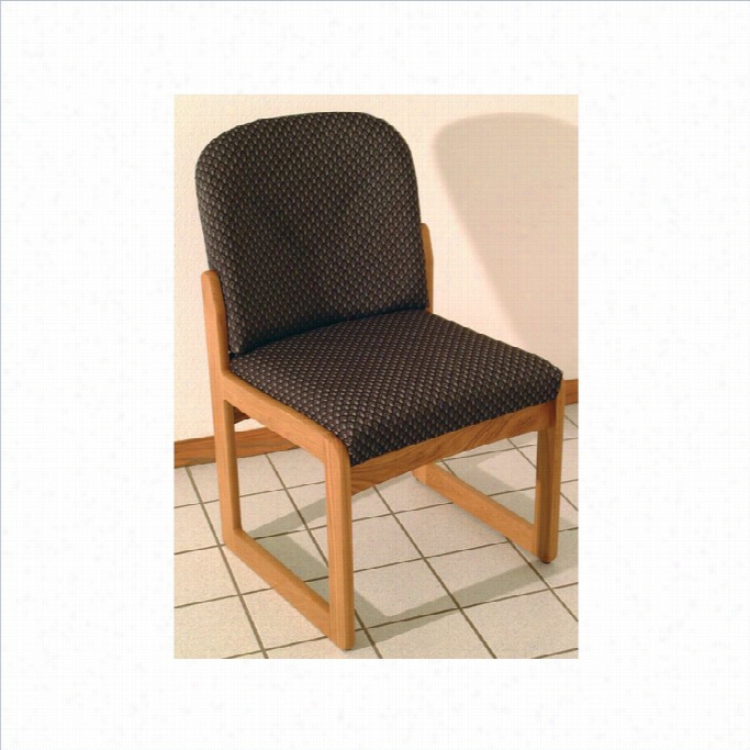 Dakota Wave Prairie Sled Base Armless Chair In Medium Owk-arch Blue Designdr