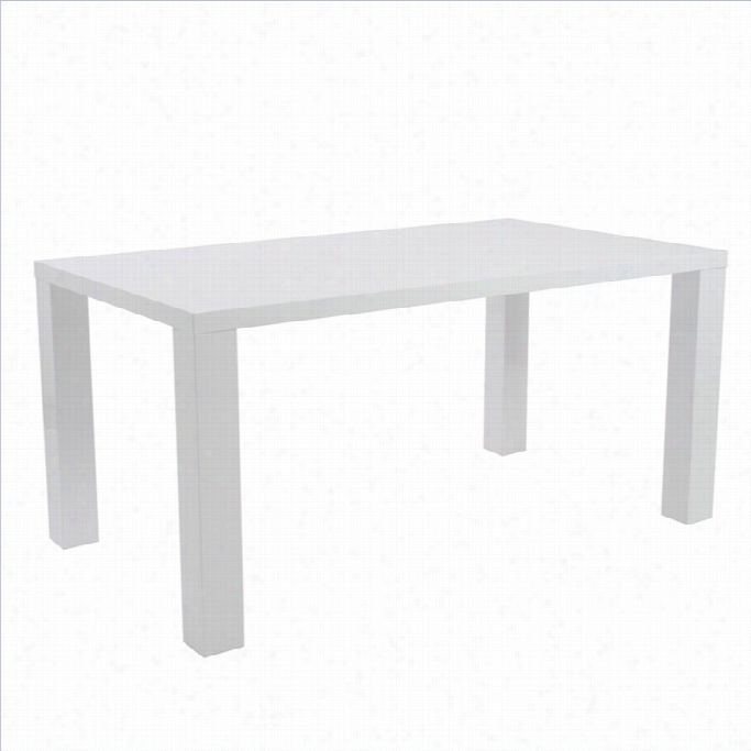 Eurotyle Abby 63 Rectangular Dining Table In White Lacquer