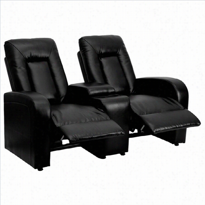 Flash Furniture 2 Seat Home Theater Reclliner In Black
