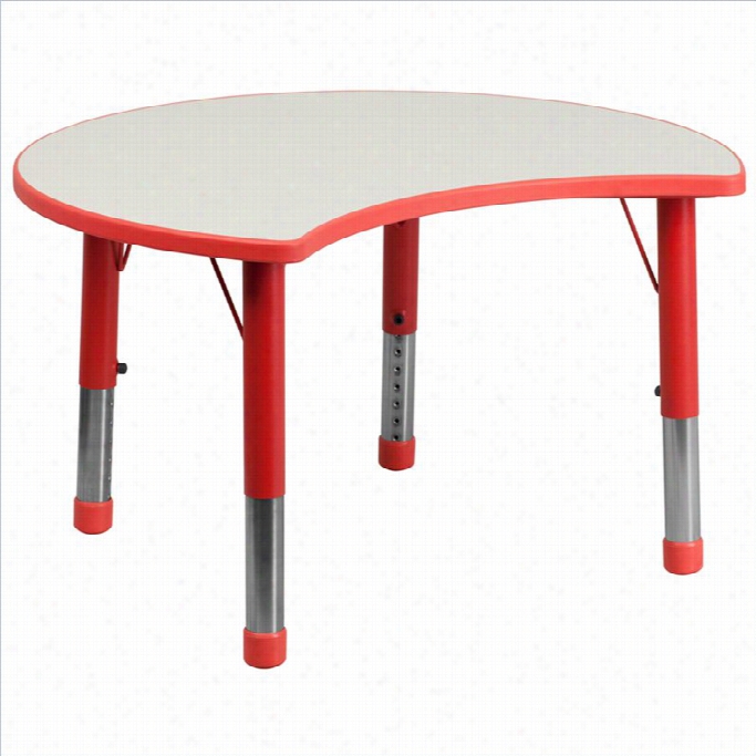 Flash Furnitrue Curved Plastic Activity Table In Red