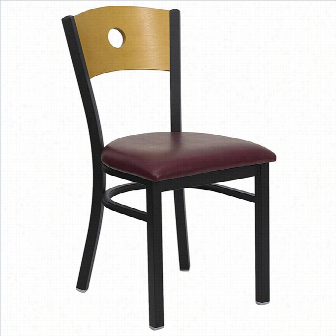 Flash Furniture Hercules Black Etal Dining Chair With Burugndy Seat