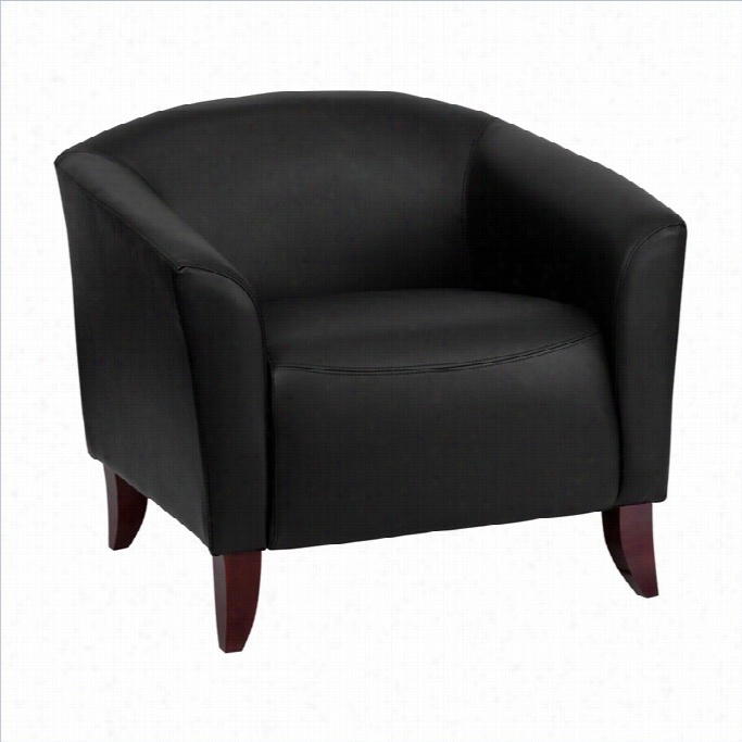 Flash Furniture Hercules Imperial Leather Chair In Black And Cherry