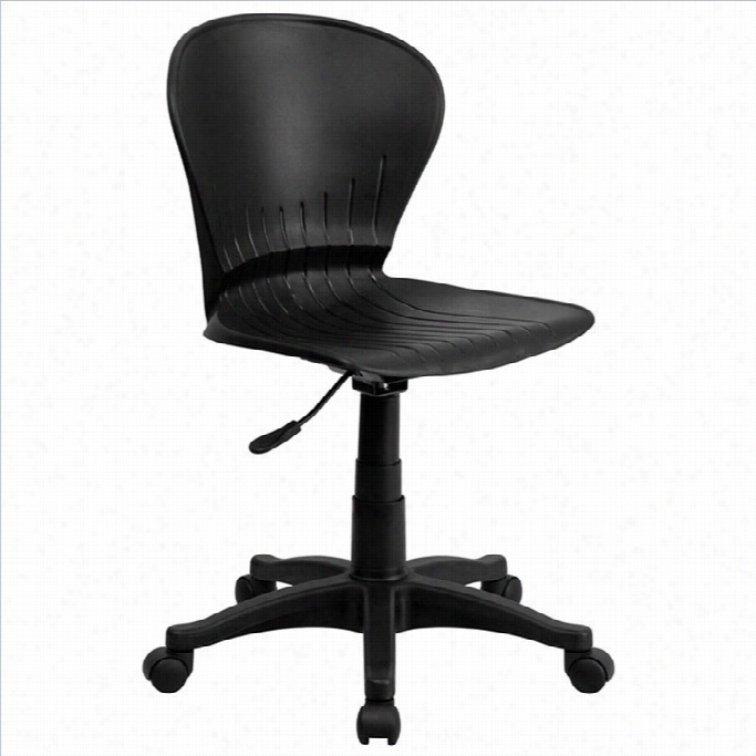 Flash Furniture Mic-back Plastic Swivel Task Office Chair In Black