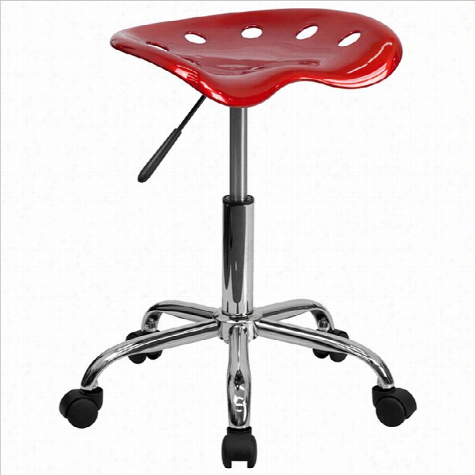 Momentary Blaze Furniture Vibrant Chrome Adjustable 119 To 25 Bar Stool And Tractor Seat In Wine Red