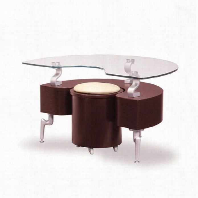 Global Furniture Aim Table With Cappuccino Cushions In Mahogany