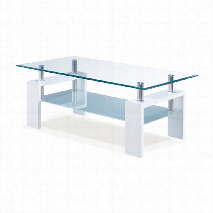 Global Furniture Frosted Glass Coffee Table N Glossy White