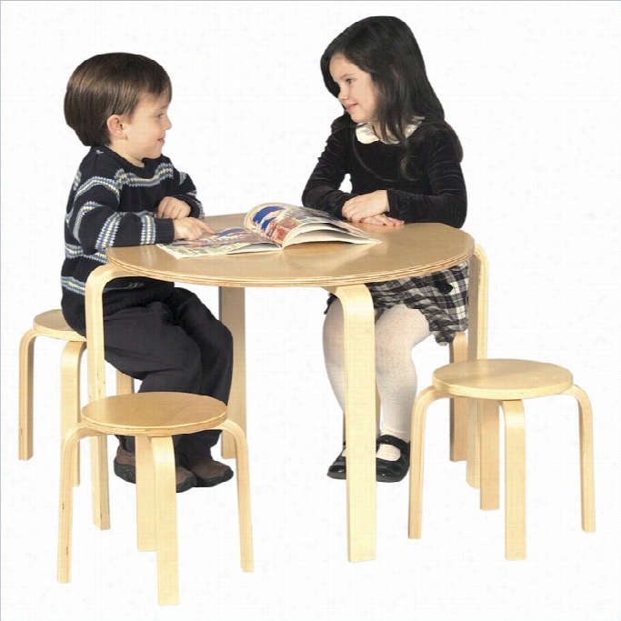 Guidecraft Nordic Wooden Original Table And Chairs