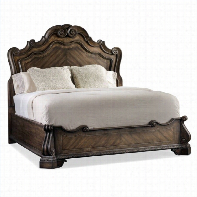 Hooer Furniture Rhapsody Panel Bed In Rural Waalnut-king