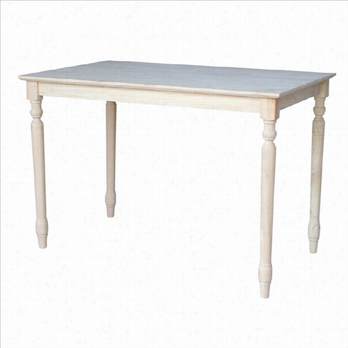 International Concepts Unfinisshed 36 Soliddining Table With Turned Legs
