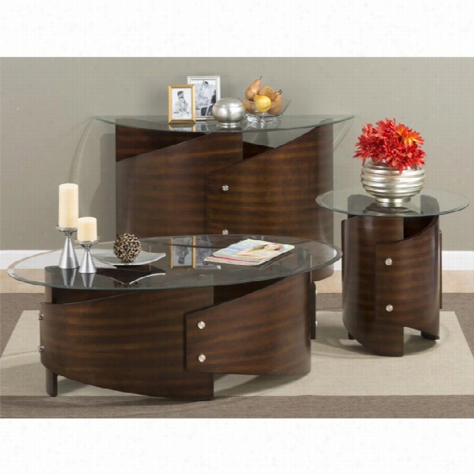 Jofran Waterville Occasional Table Set In Walnut