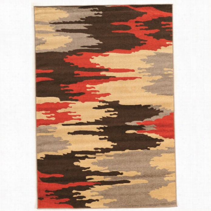 Linon Claremont 5' X 7' Rugs In Brown And Terracotta