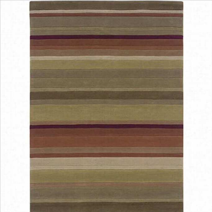 Linon Rugs Trio Rectangular Area Rug In Green Nd Rust-1'10 X 2'10