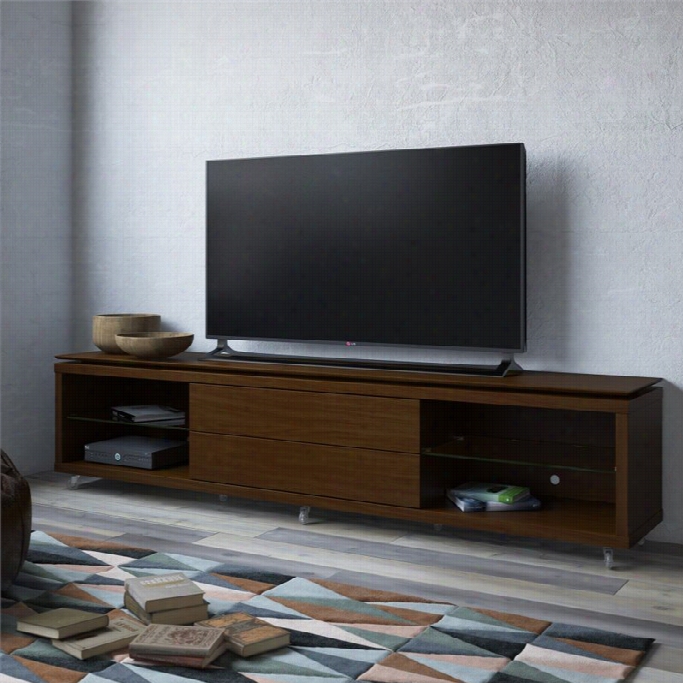 Manhattan Comfort Lincoln 2. Swries 85 Tv Stand In Nut Brown