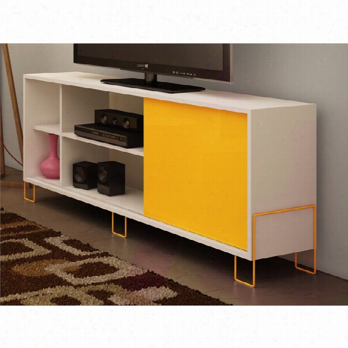 Manhattan Comfort  Nacka 2.0 Succession 71  Tv Stand In Pure And Yellow