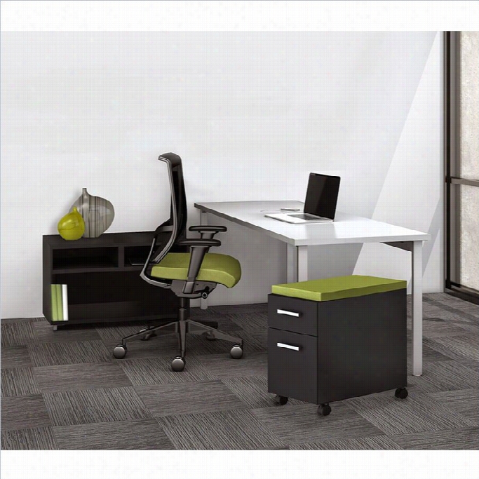 Mayline E5 Quickship Typical 3 Office Set In Happy And Raven