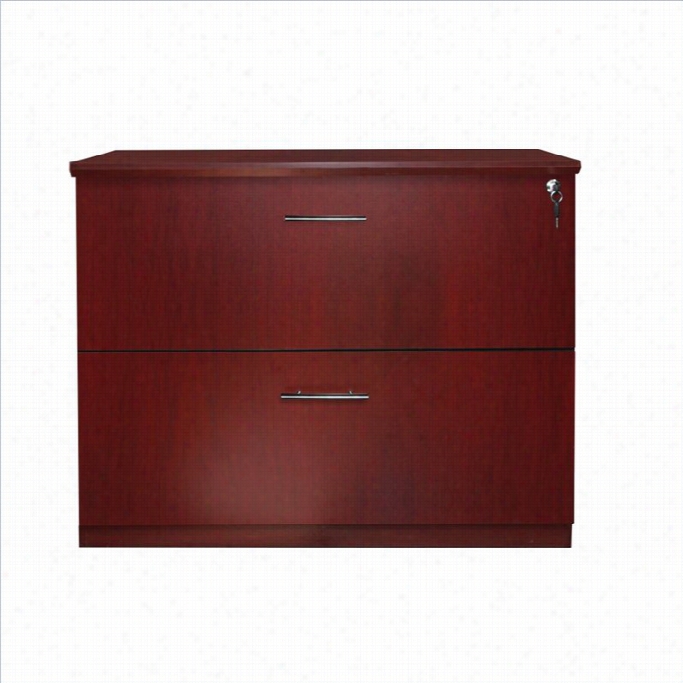 Mayline Mexina 2 Drawer Lateral File Cabinet In Mahogany