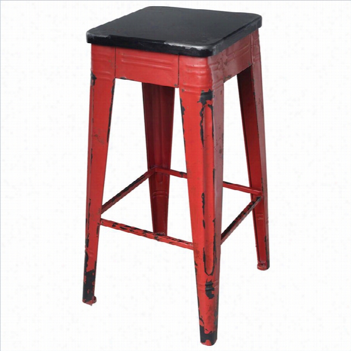 Moe's Home Collection  Sturdy 29.5 Bar Stool In Red