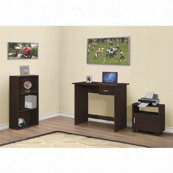 Monarch 3 Poece Kids Desk Set In Cappuccino