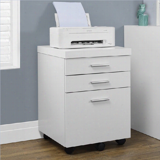 Monarch Hollow-core File Cabinet With Three Drawers In White