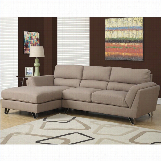 Sovereign Linen Sofa Lounger In Brown