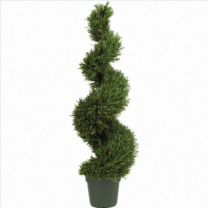 Nearly Natural 4' Rosemary Spiral Silk Tree In Green