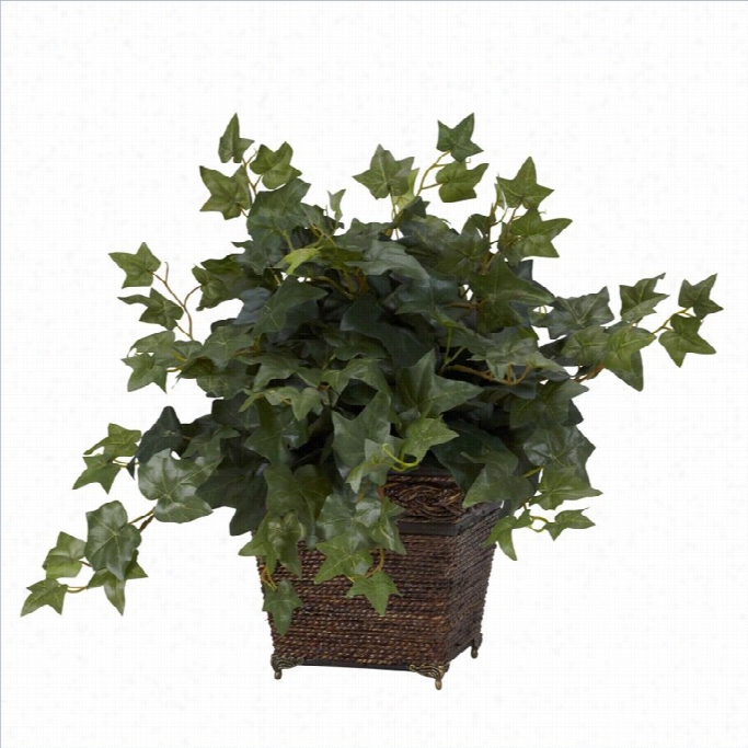 Nearly Naturalp Uff Ivy With Coiled Rope Planter  Silk Plant In Green