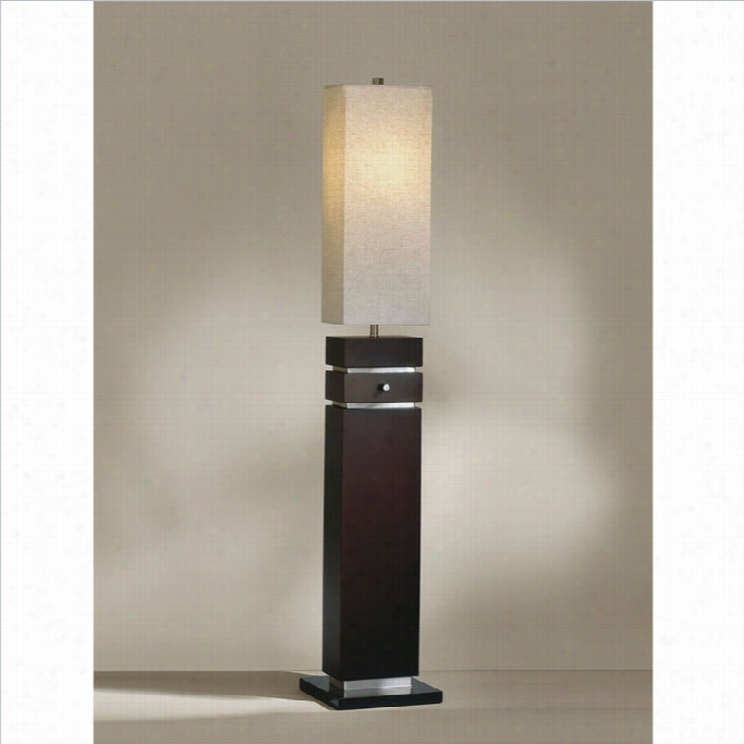 No Va Lighting Waterfall Wood Floor Lamp In Dark Brown