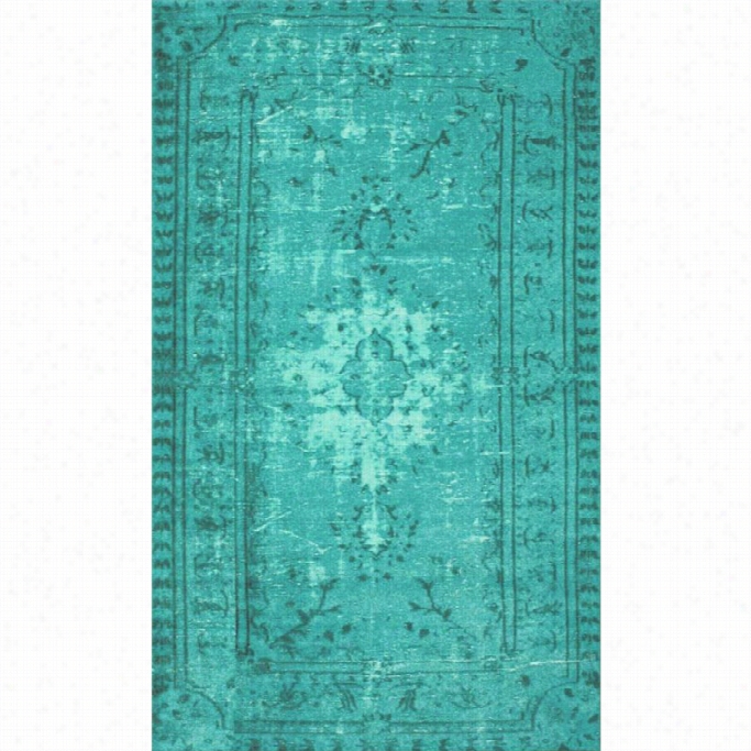 Nuloom 4' X 6'm Achine Made Chroma Overdyed Style Rug In Turquo Ise