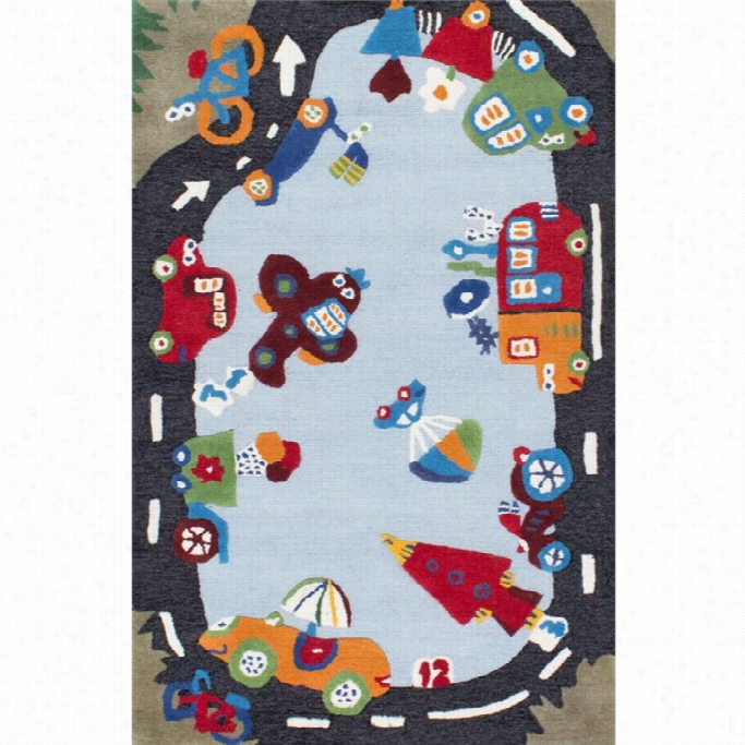 Nuloom 5' X 7' Hand Tufted Zany Track Rug In Blue