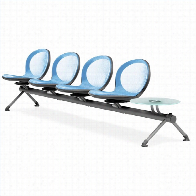 Ofm Beam Guest Chair Wtih 4 Seats And Food In Sky Blue
