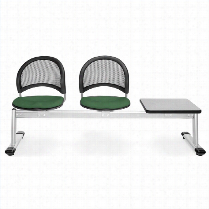 Ofm Moon Bea M Seating With 2 Seaats And Table In Forest Green And Gray