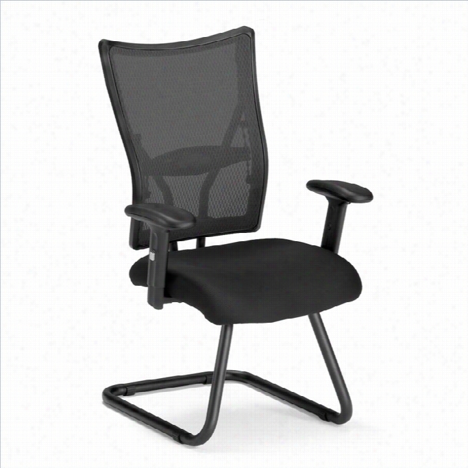 Ofm Talisto Series Executive Mid-back Mesh Guest Chair In Black