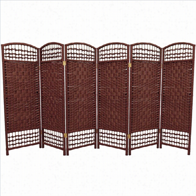 Ofie Ntal Fiber Weave Room Divider  With 6 Panel In Drk Red