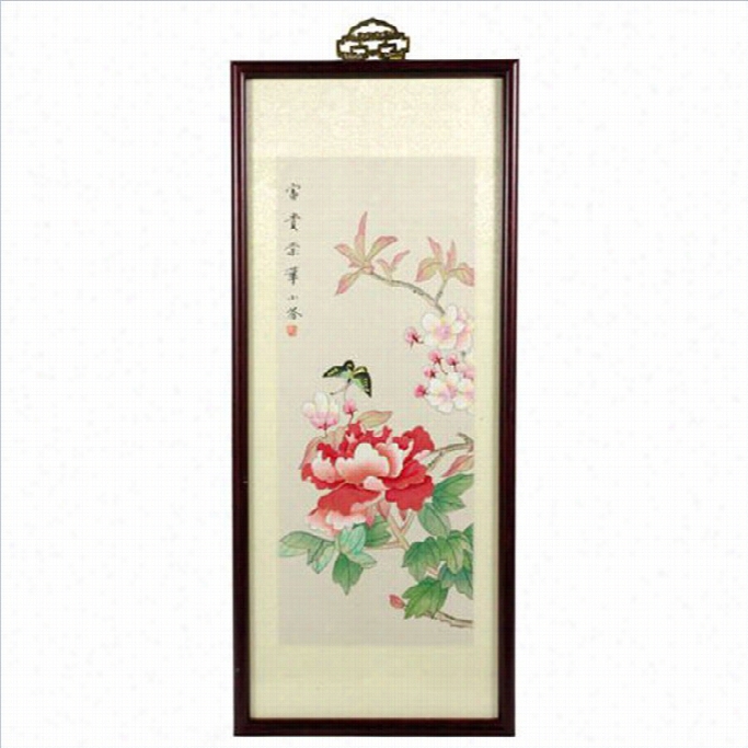Oriental Furniture Butterfly And Flower Wall Trade In Multicolor