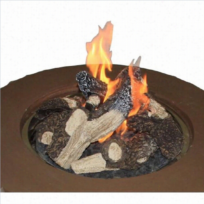 Outdoor Greatroom Company Set Of 6 Logs And Lava Rock