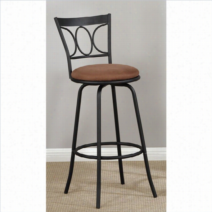 Poundex 24-29 Aduustable Bar Stool In Black (set Of 2)