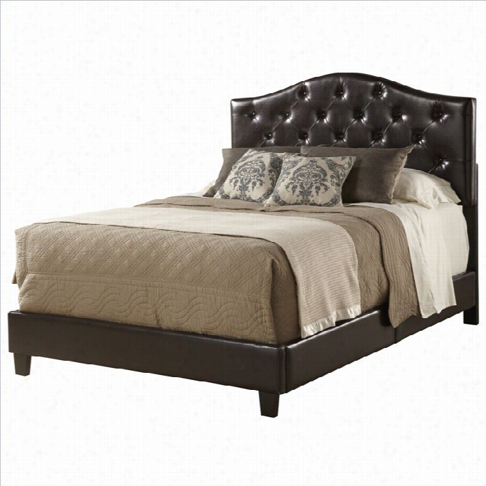 Pri All In One Completely Upholstered Tuft Queen Bed In Brown