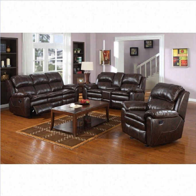 P Ri Dllon 3 Gun Leather Sofa Set In Dark Brown