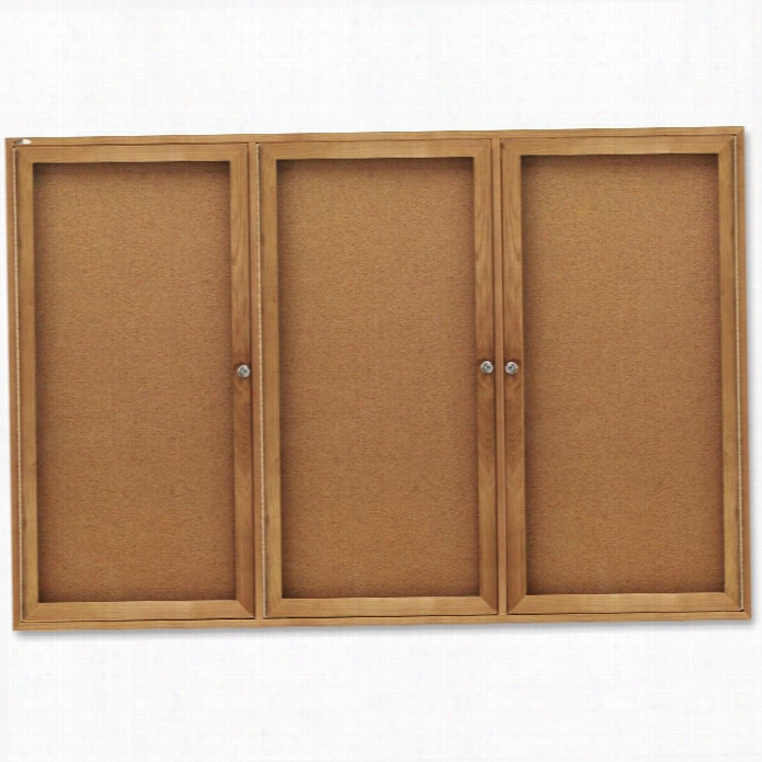 Quartet Oak Frame  Bulletin Board