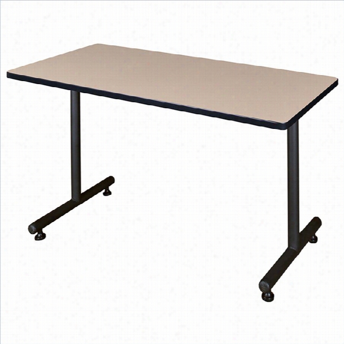 Re Gency Rectangular Training Table With Kobe Base In Beige-42 Inch