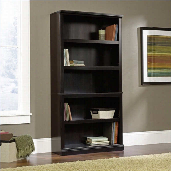 Sauder Select 5 Shelf Bookcase In Estate Black Finish