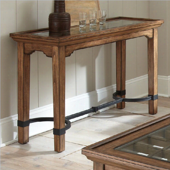 Steve Silver Company Levante Sofa Table In Hand Rubbed Tobacco Finish