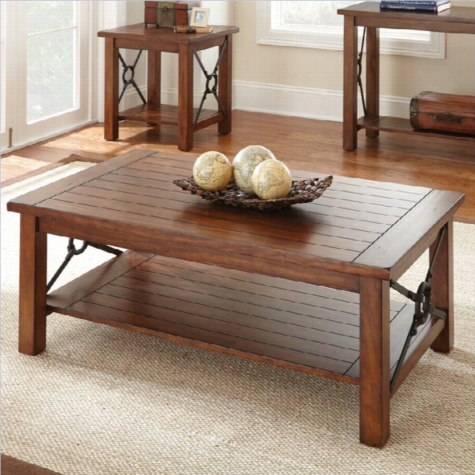 Steve Silver Company Rosewood Cocktail Table In Chestnut Finish